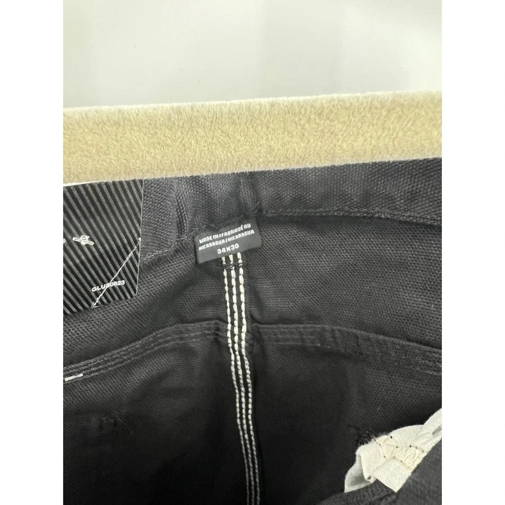 Dickies Relaxed Fit Carpenter Jeans Black Duck Canvas Straight Leg 34x30 NWT